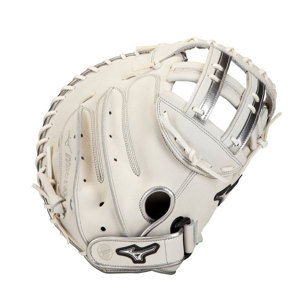 Womens Mizuno MVP Prime SE Fastpitch 34" Softball Catchers Mitt White/Silver Philippines (SBZLPO721)